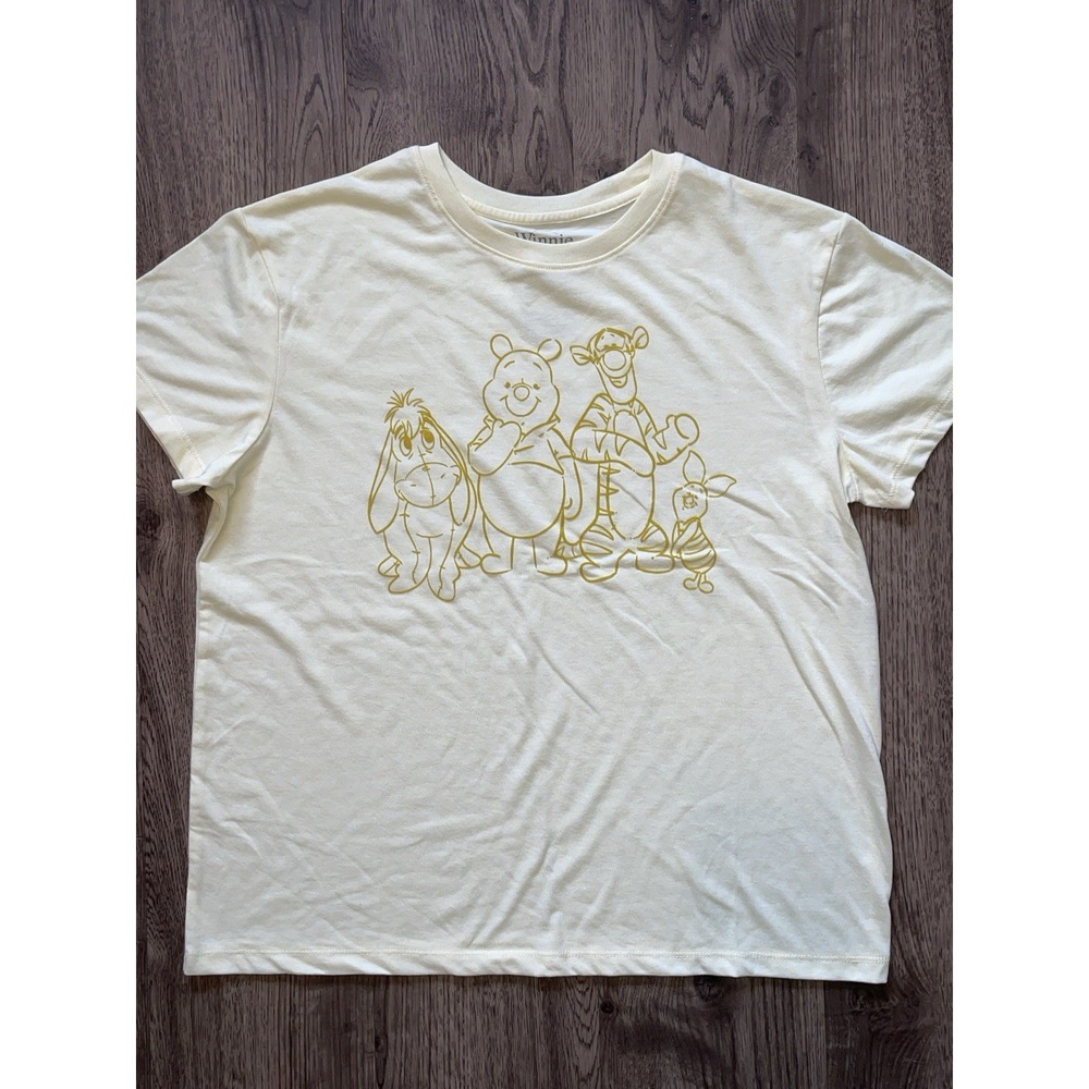 Disney Winnie The Pooh Women's Soft Short Sleeve Graphic T-Shirt Yellow Large